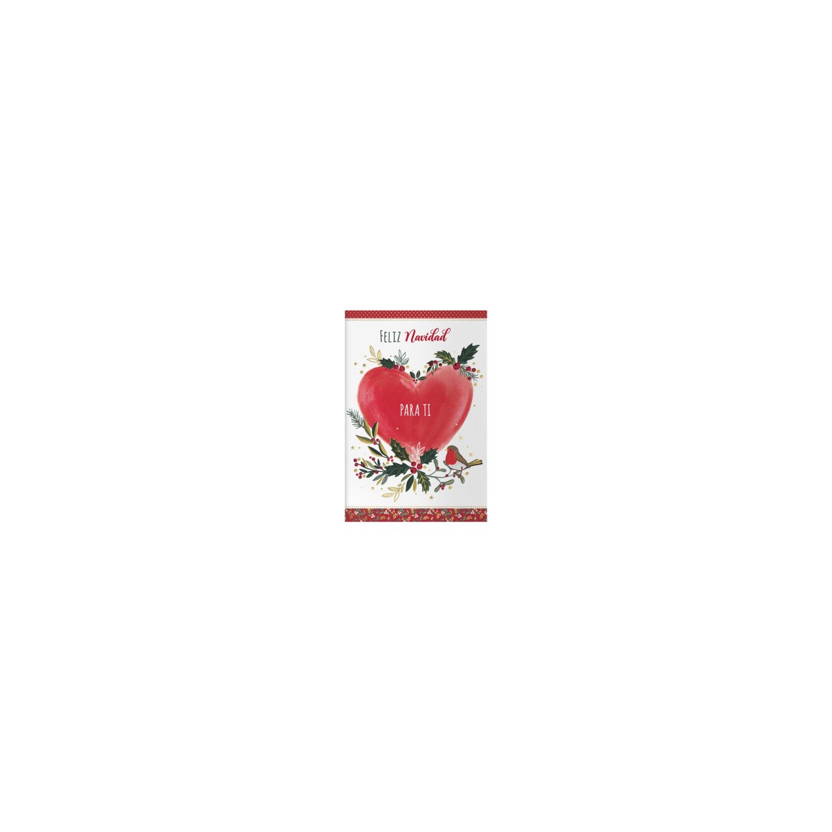 PACK 6 TARJETAS DE FELICITACIoN NAVIDAD TAMANO 115 X 17 CM MODELO CORAZoN DOHE 70019