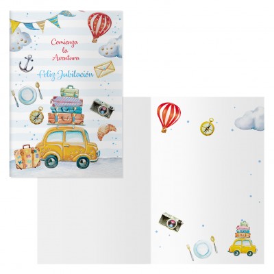 PACK 6 TARJETAS DE FELICITACIoN JUBILACIoN TAMANO 115 X 17 CM MODELO VACACIONES DOHE 70079