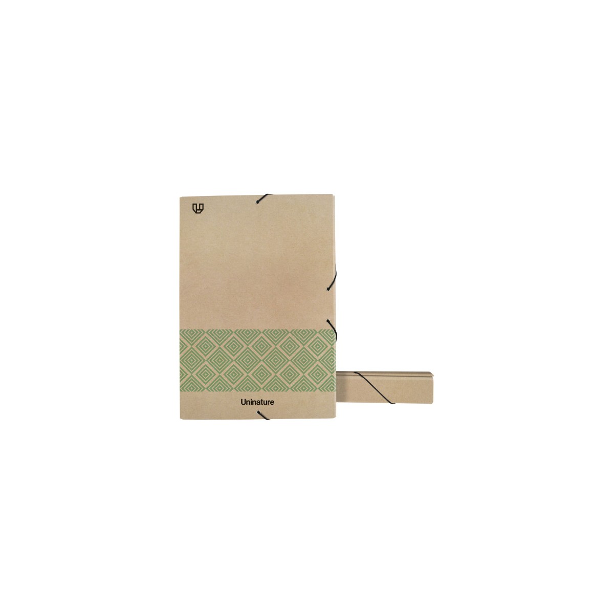 CAJA PROYECTOS RECICLADA KRAFT SOFT LOMO 5CM FOLIO VERDE UNINATURE 91273720