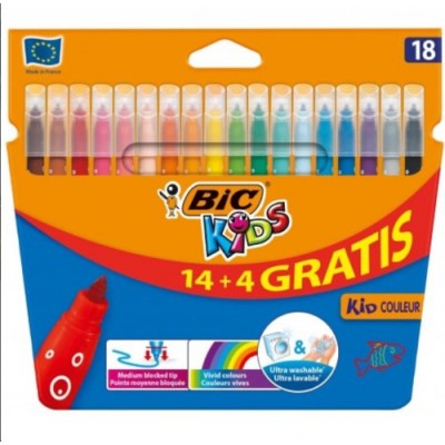 ESTUCHE ROTULADORES FORMATO ESPECIAL 18 UDS KID COULEUR BIC 9375092