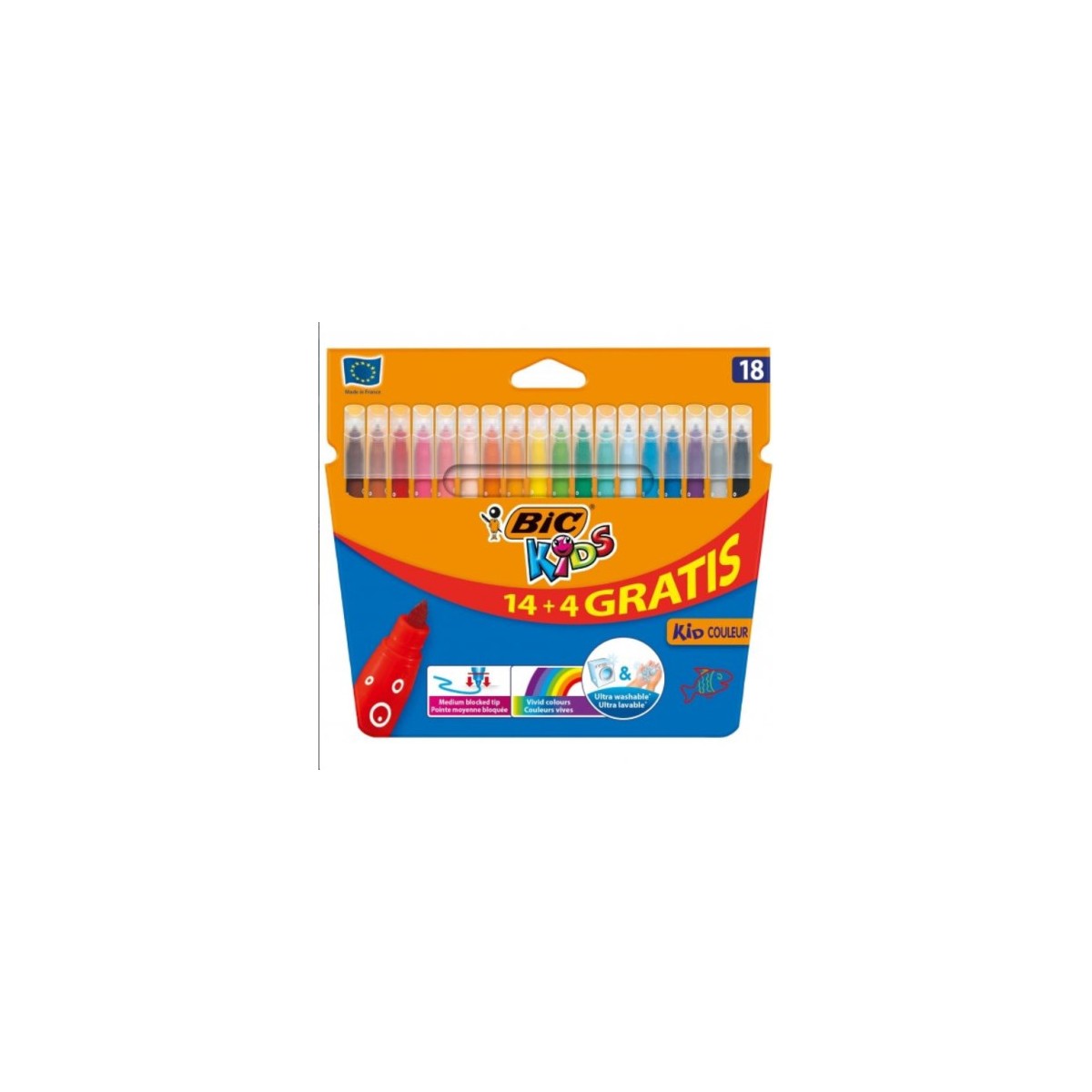 ESTUCHE ROTULADORES FORMATO ESPECIAL 18 UDS KID COULEUR BIC 9375092