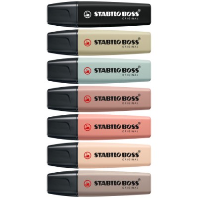 STABILO BOSS NatureColors marcador 6 piezas Punta de cincel Negro Bronce Verde Gris Verde claro