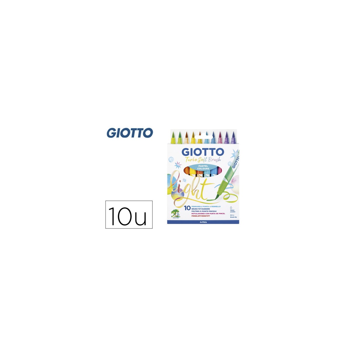 ESTUCHE 10 UDS TURBO SOFT BRUSH PASTEL GIOTTO F426900