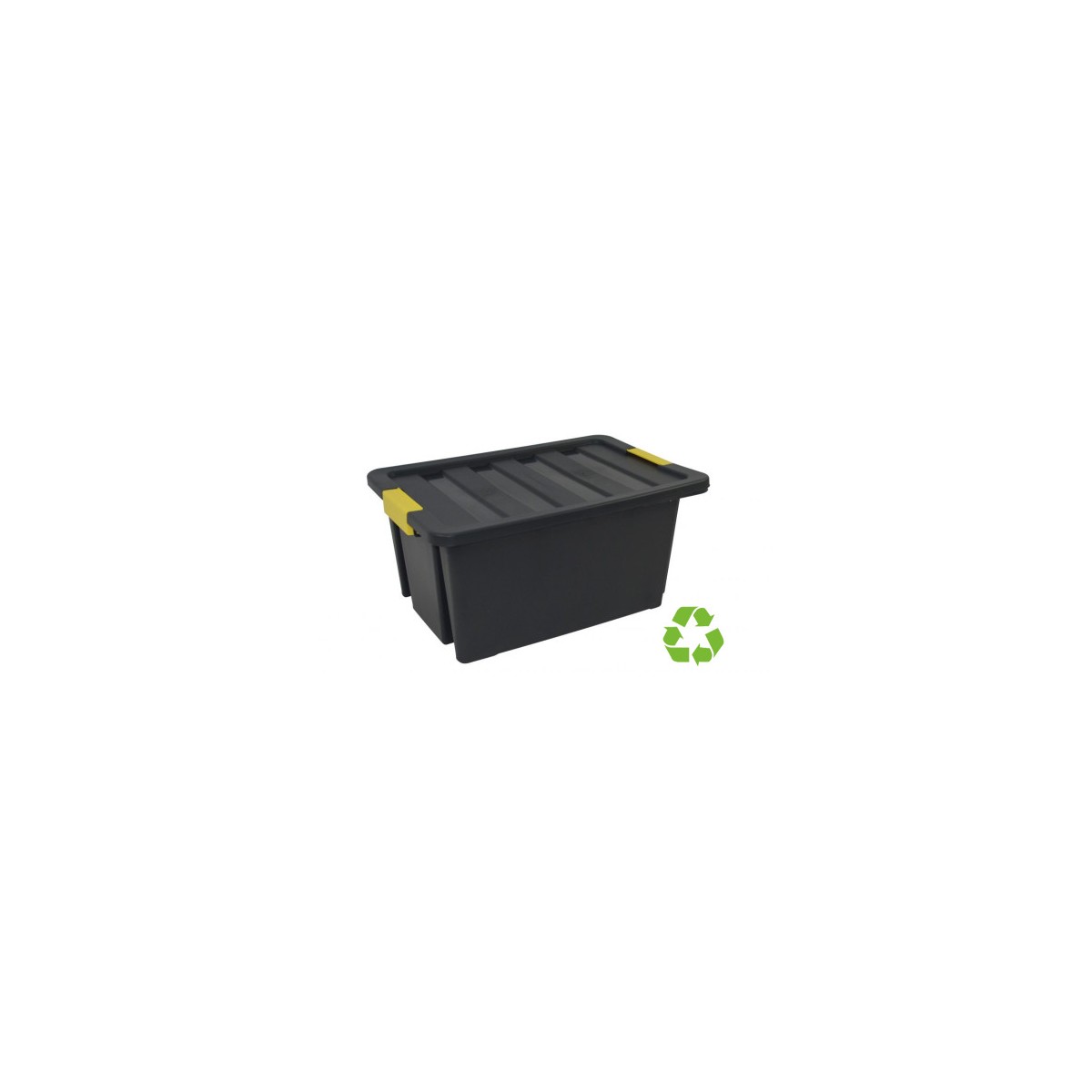 CAJA SOSTENIBLE DE ALMACENAJE CON TAPA Y RUEDAS 55 LITROS 43X63X30CM PP NEGRO ARCHIVO 2000 CP1481055 NE