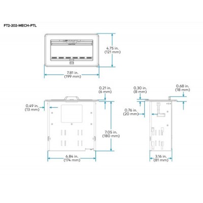 CRESTRON FLIPTOP FT2 SERIES CABLE MANAGEMENT SYSTEM 202 SIZE MECHANICAL PASS THROUGH LID BLACK FT2 202 MECH PTL B 6511668