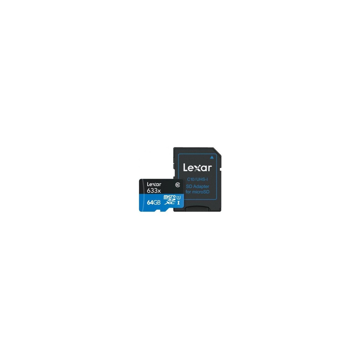 LEXAR 64GB HIGH PERFORMANCE 633X MICROSDXC UHS I UP TO 100MB S READ 45MB S WRITE C10 A1 V30 U3