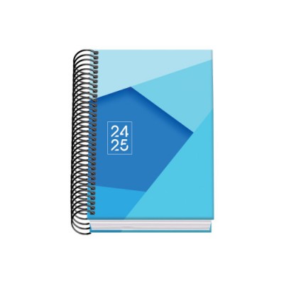 AGENDA ESCOLAR 2024 2025 TAMANO A6 TAPA CARTON FORRADO DiA PaGINA TANGRAM BASIC AZUL DOHE 51748