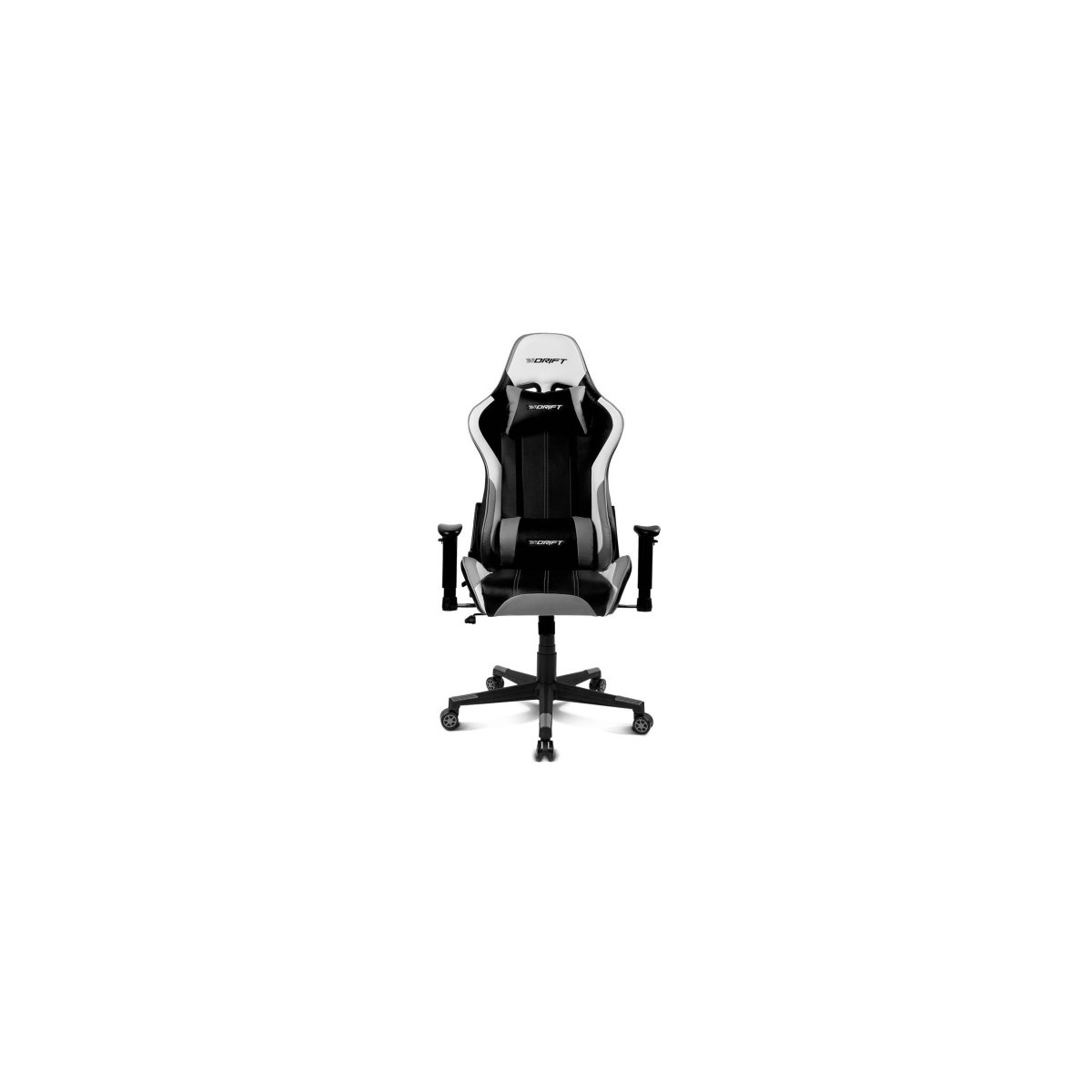 DRIFT DR175 Silla para videojuegos universal Asiento acolchado Negro Gris Blanco