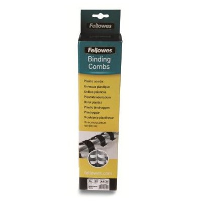 PACK 100 CANUTILLOS PLASTICO 12 MM NEGRO FELLOWES 5346507