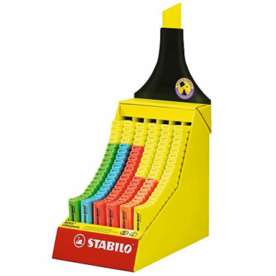 EXPOSITOR DE CARTON CON FORMA STABILO BOSS 120 UNIDADES SURTIDAS 6 COLORES TRAZO 2 5MM STABILO 70 120 2