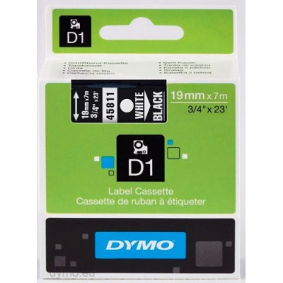 CINTA ROTULADORA D1 19MMX7M BLANCO NEGRO DYMO S0720910