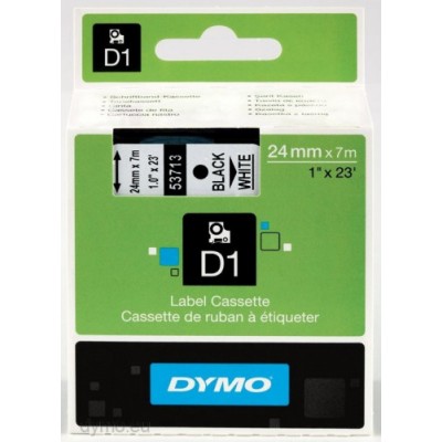 CINTA ROTULADORA D1 24MMX7M NEGRO BLANCO DYMO S0720930