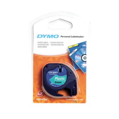 CINTA ROTULADORA LETRATAG 12MMX4M NEGRO VERDE DYMO S0721640