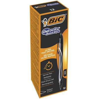 BOLIGRAFO GELOCITY QUICK DRY RETRACTIL TRAZO 07 MM COLOR NEGRO BIC 949873