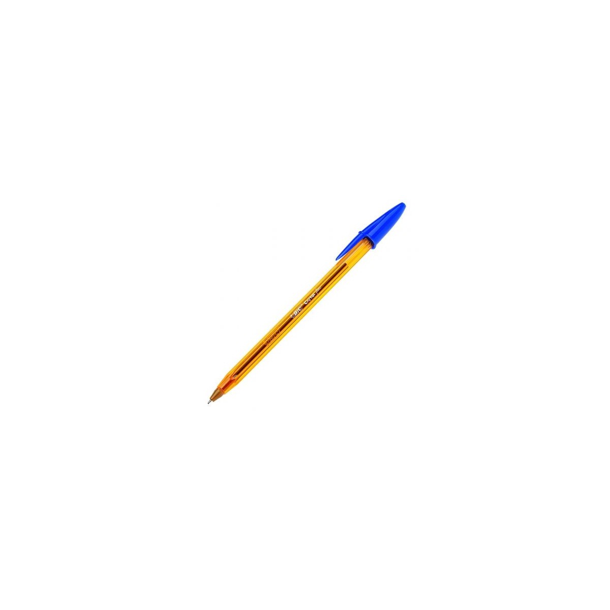 BOLIGRAFO CRISTAL FINE CUERPO NARANJA TRAZO 03 MM COLOR AZUL BIC 872730