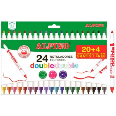 CAJA 204 ROTULADORES DE COLORES DOBLE PUNTA ALPINO AR002058N