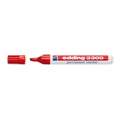 MARCADOR PERMANENTE PUNTA BISELADA 1 5MM 3300 ROJO EDDING 3300 02