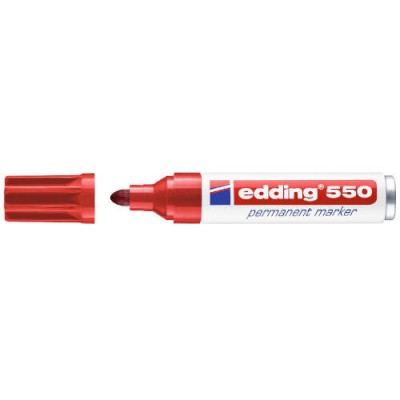 MARCADOR PERMANENTE PUNTA REDONDA 3 4MM 550 ROJO EDDING 550 02