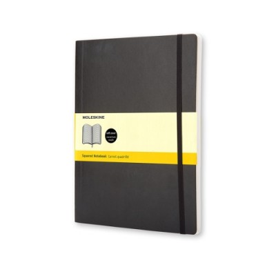 LIBRETA CLASICA TAPA BLANDA NEGRA XL 19X25CM CUADRICULADA MOLESKINE QP622