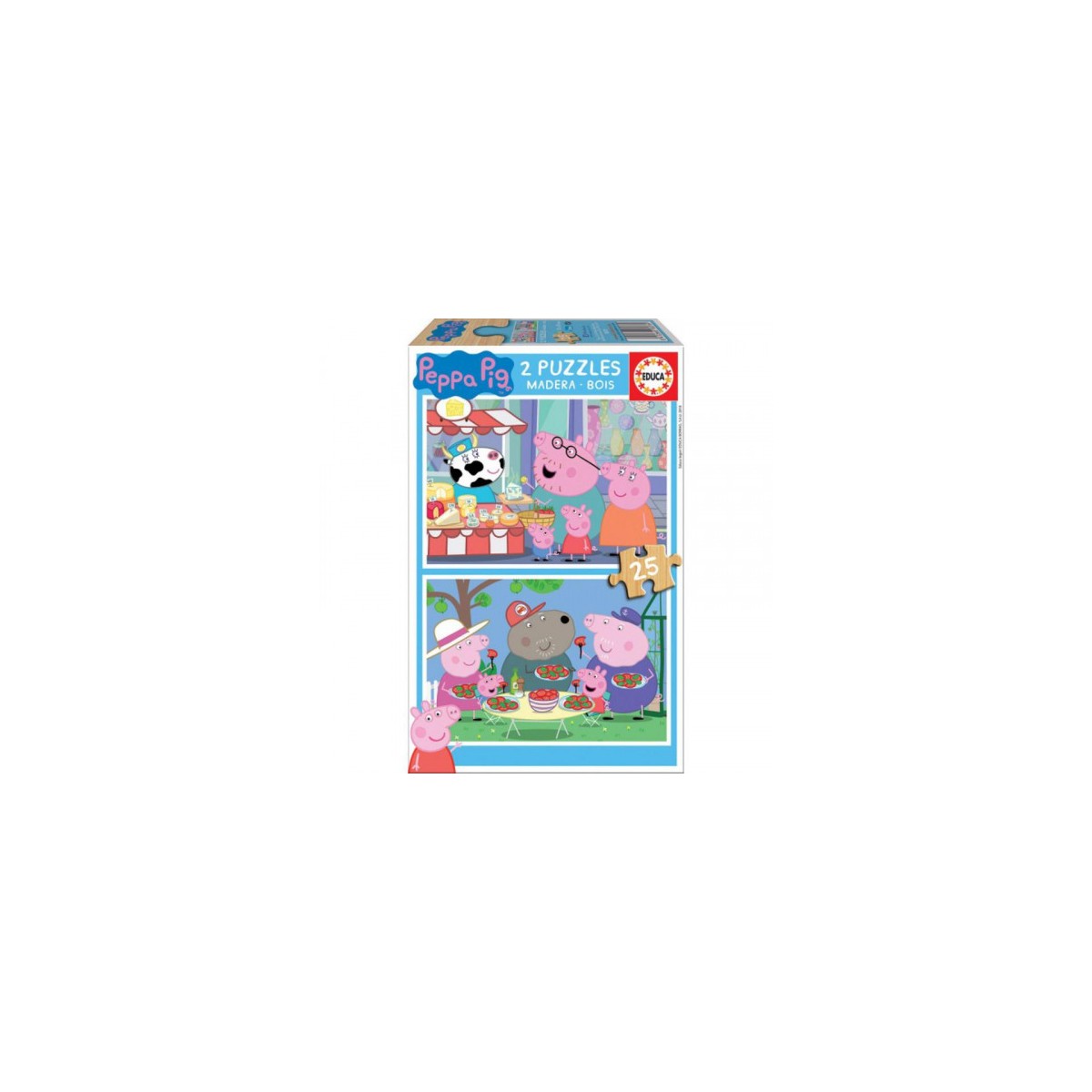 PUZZLE MADERA PEPA PIG 2X25 PIEZAS EDUCA BORRAS 18078