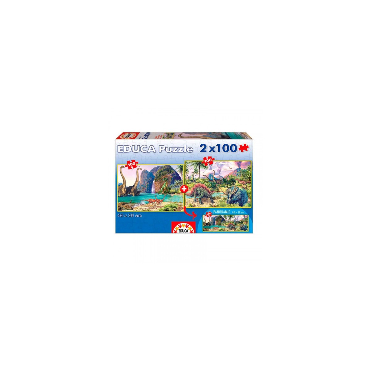 PUZZLE 2x100 DINO WORLD DE 6 8 ANOS EDUCA BORRAS 15620