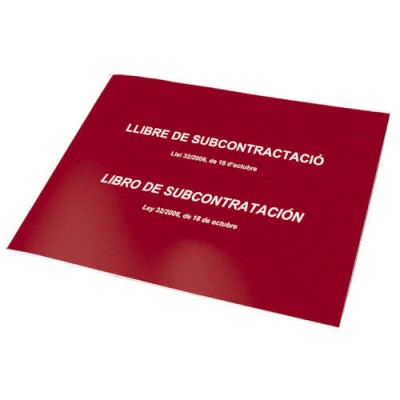 LIBRO DE SUBCONTRATACION CATALaN CASTELLANO A4 APAISADO 10 HOJAS NUMERADAS DOHE 09990