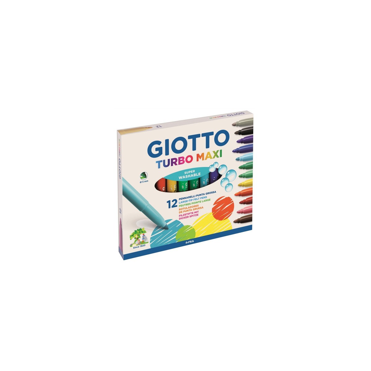 ESTUCHE 12 ROTULADORES TURBO MAXI GIOTTO F454000