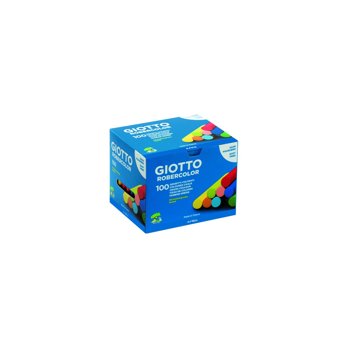 CAJA 100 TIZAS COLORES SURTIDOS GIOTTO F539000