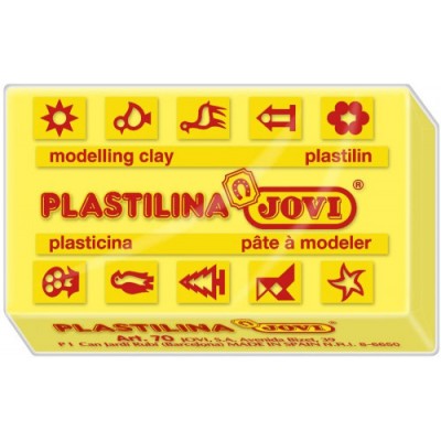 CAJA 30 PASTILLAS PLASTILINA 50 G AMARILLO JOVI 7002