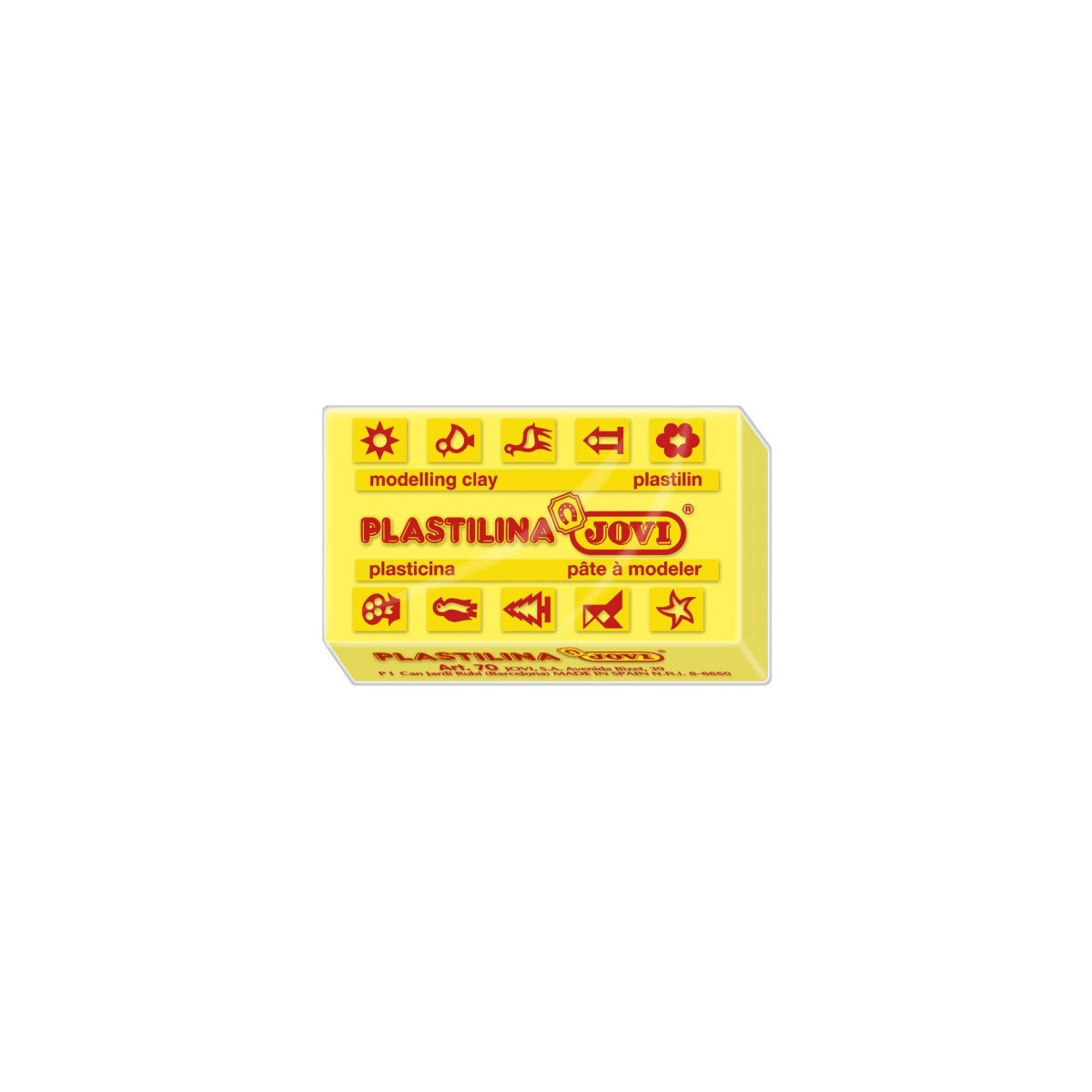 CAJA 30 PASTILLAS PLASTILINA 50 G AMARILLO JOVI 7002