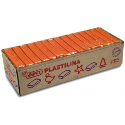 CAJA 15 PASTILLAS PLASTILINA 350 G NARANJA JOVI 7204