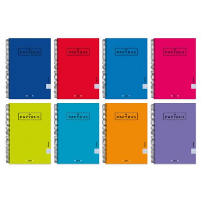 CUADERNO TAPA CARTON FORRADA EXTRADURA UNICLASIC FOLIO 80 HOJAS 90GR 4X4 COLORES SURTIDOS PAPYRUS 88443099