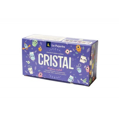 KIT PINTURA PARA CRISTAL PINCEL 6 COLORES SURTIDOS LA PAJARITA 999994