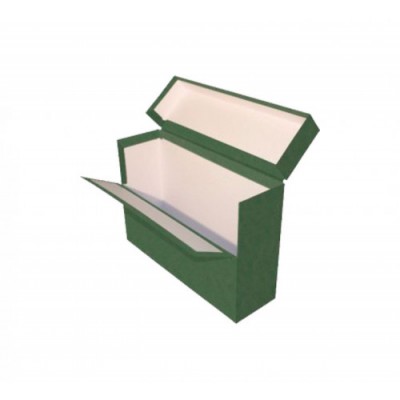 CAJA TRANSFERENCIA FOLIO DOBLE LOMO CARTON FORRADO EN GELTEX 39X255X20 CM VERDE MARIOLA 1689VE