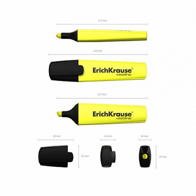 FLUORESCENTE VISIOLINE V 12 COLOR AMARILLO ERICH KRAUSE 32496