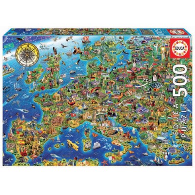 Educa Crazy European Map Puzzle rompecabezas 500 piezas