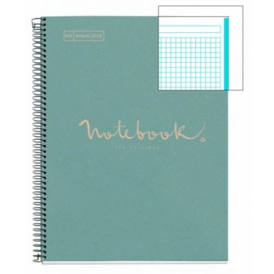 CUADERNO 100 RECICLADO NB 1 A4 80HOJAS ECOAZUL EMOTIONS MIQUELRIUS 6092