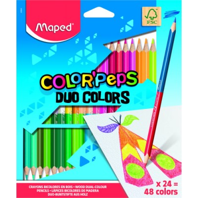 ESTUCHE 24 LaPICES DE COLORES COLOR PEPS DUO BICOLOR MAPED 829602FC