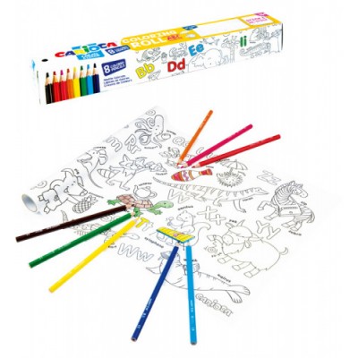 SET COLORING ROLL ABC 200 X 30 CM 8 LaPICES CARIOCA 42979