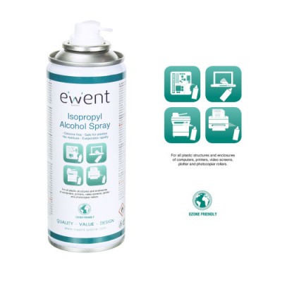 Ewent EW5613 kit de limpieza para computadora Impresora Espray para limpieza de equipos 200 ml