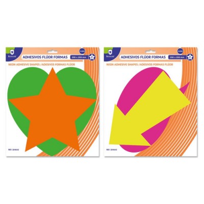 Bismark Adhesivos Formas Fluorescentes Pack 2 Colores