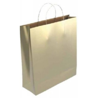 BOLSA PAPEL CON ASAS KRAFT ORO M 27X12X37 CM BISMARK 329846