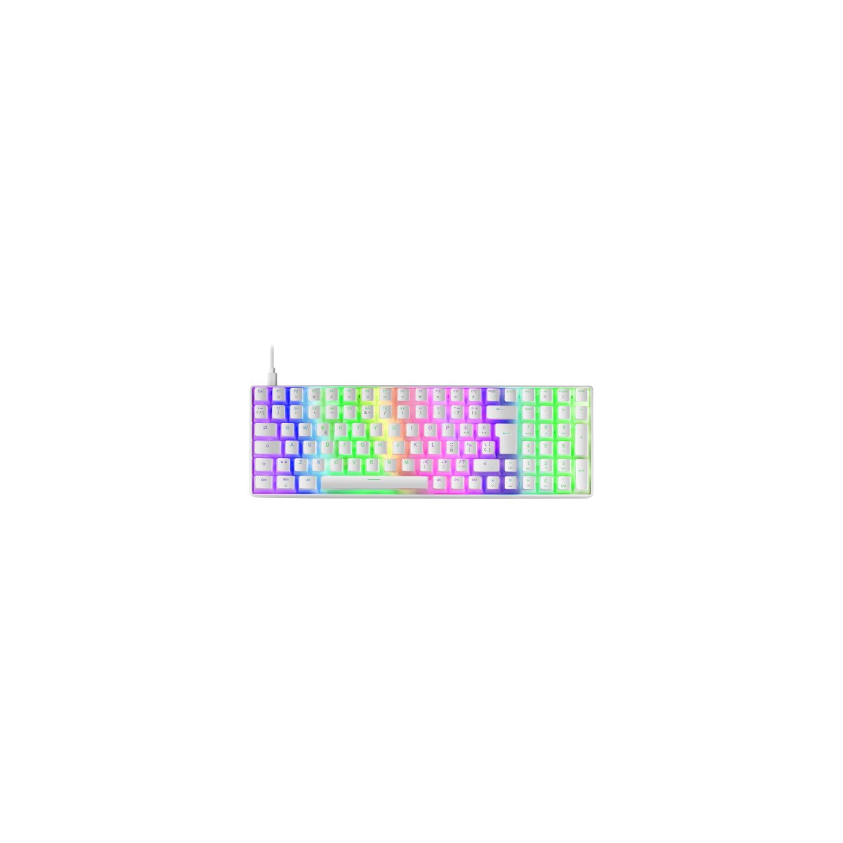 Mars Gaming MKULTRA Teclado Mecanico Blanco RGB Compacto 96 Switch Outemu SQ Azul Espanol