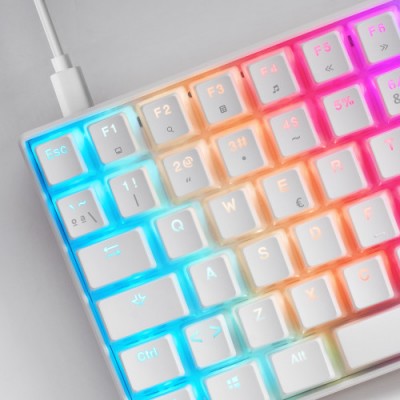 Mars Gaming MKULTRA Teclado Mecanico Blanco RGB Compacto 96 Switch Outemu SQ Azul Espanol