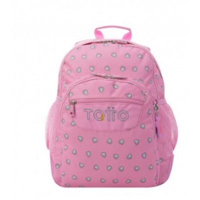 MOCHILA INFANTIL ROSA CORAZONES BOLSILLOS MA04ECO029 2120N 7IU TOTTO