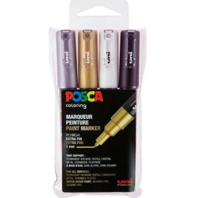 ESTUCHE 4 UDS PC1M GSWB POSCA UNIBALL 182634669