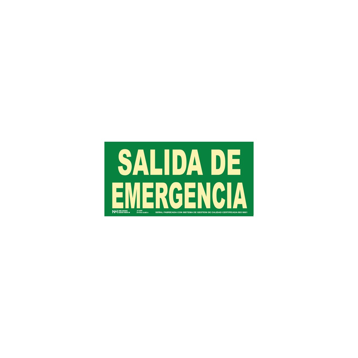 SENAL HOMOLOGADA SEGURIDAD SALIDA EMERGENCIA 320x150MM PVC VERDE ARCHIVO2000 6170 15H VE