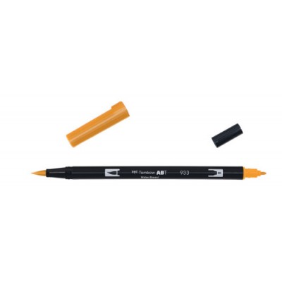 ROTULADOR DOBLE PUNTA PINCEL DUAL BRUSH 933 COLOR ORANGE TOMBOW ABT 933