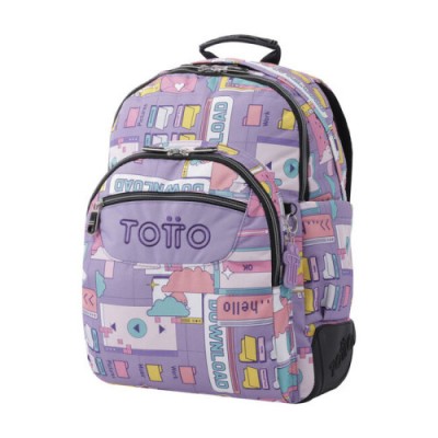 MOCHILA ESCOLAR MORADO CIBER CRAYOLES TOTTO MA04ECO029 2210N 2QI